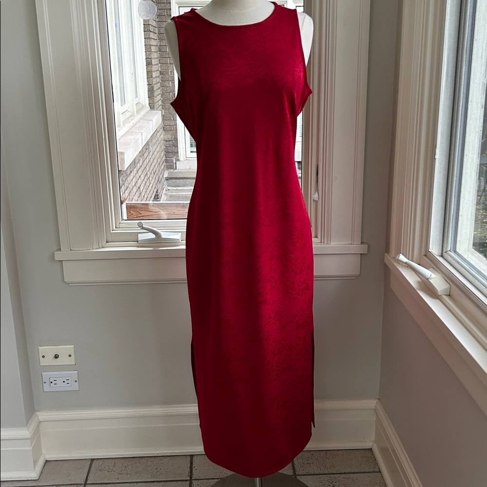 INC long red dress size 8